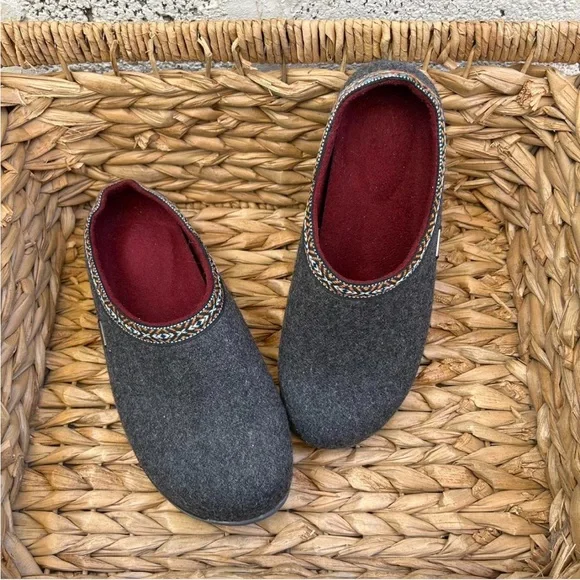 Therafit Heather Women's Wool Clog Slipper Grey. - Picture 3 of 8